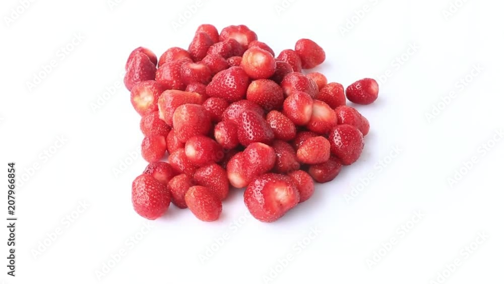 Fresh, ripe, juicy strawberries rotate Fresh, ripe, juicy strawberries rotate