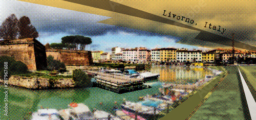  Livorno, Italy , post card