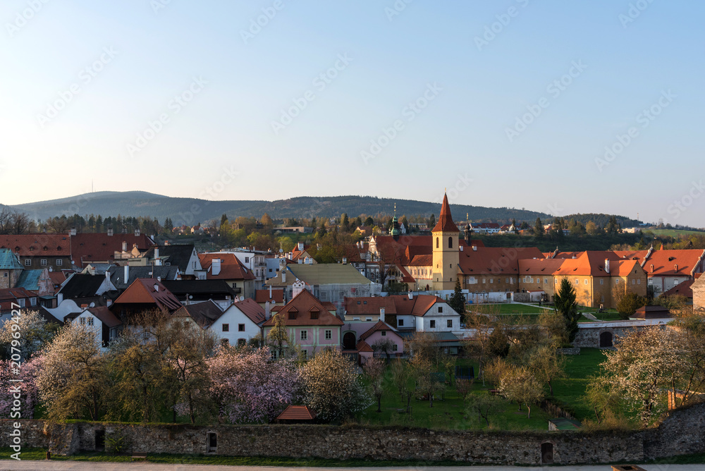 custom made wallpaper toronto digitalBeautiful panoramic view of The Monastery of the Minorites in Cesky Krumlov, Czech Republic.
