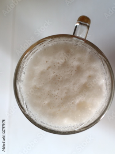 beer froth in a glass