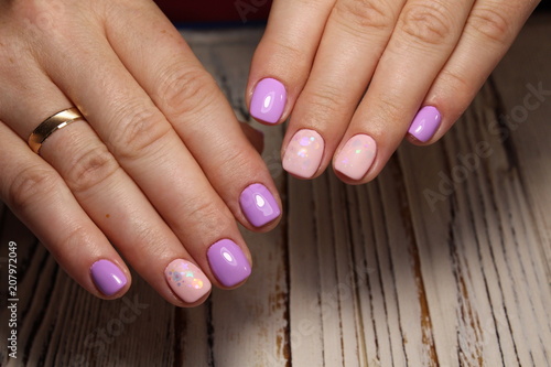 stylish pink manicure