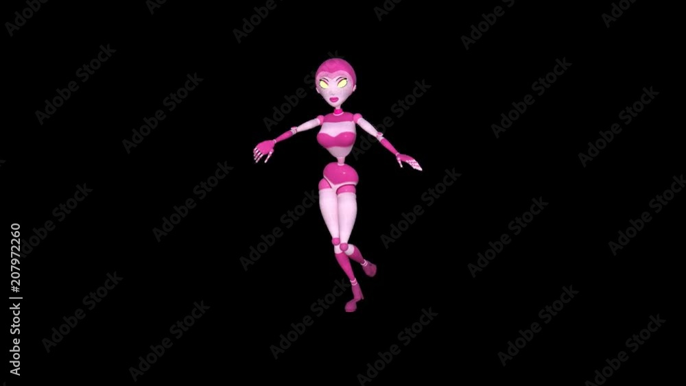 Robot girl dancing, transparent background animation Robot girl dancing, transparent background animation