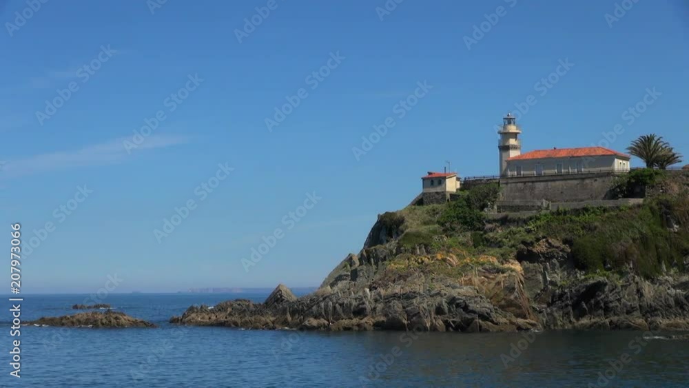 Wide: Lighthouse in Cudillero Spain Near the Sea Wide: Lighthouse in Cudillero Spain Near the Sea