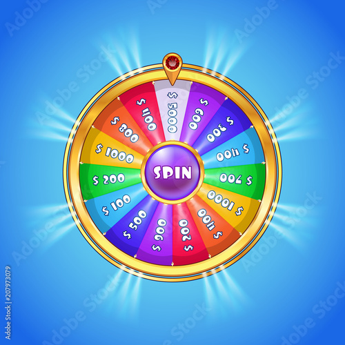 Realistic spinning wheel of fortune .