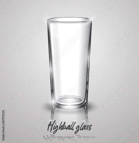 Empty highball glass. Not transparent. Vector illustration