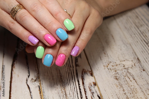 sexy multicolored manicure