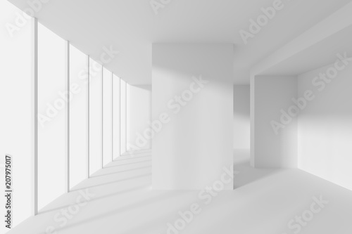 Creative Modern Industrial Concept. White Room with Window