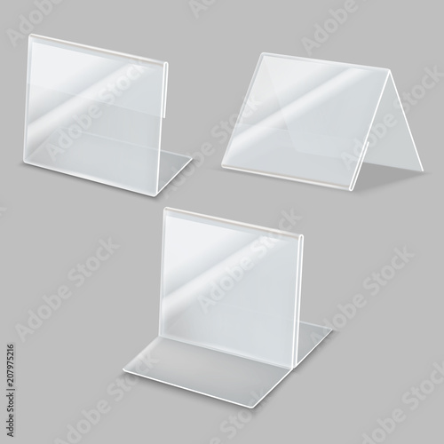 Realistic Detailed 3d Empty Plastic Holder Set. Vector
