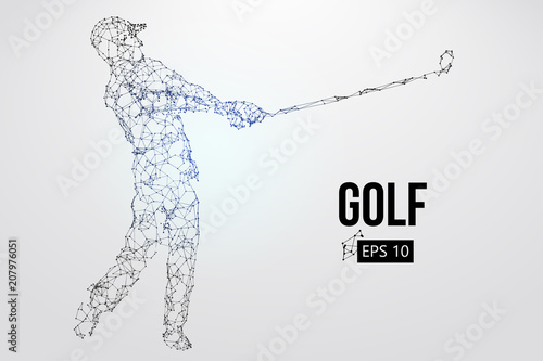 Silhouette of a golf player. Vector illustration