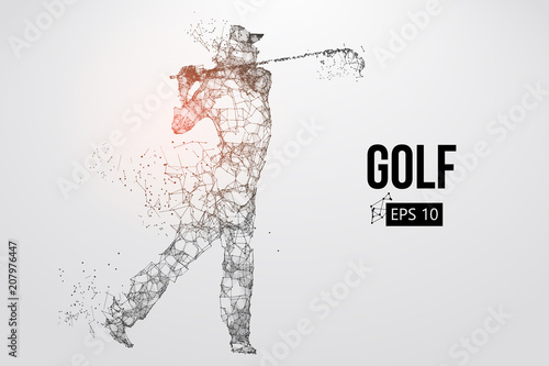 Silhouette of a golf player. Vector illustration