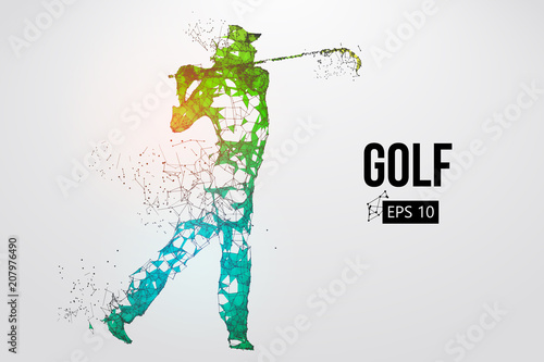 Obraz Sylwetka gracza w golfa. Ilustracji wektorowych
