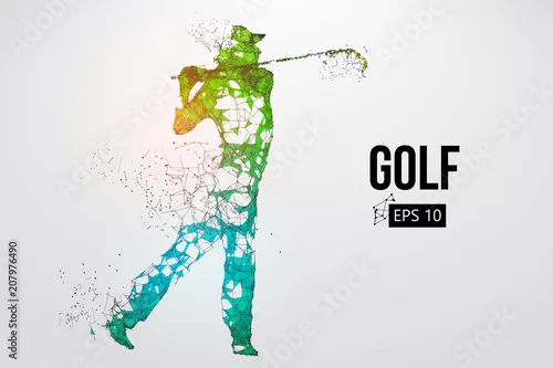 Obraz Sylwetka gracza w golfa. Ilustracji wektorowych