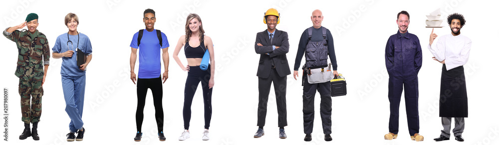 Group of people with different professions