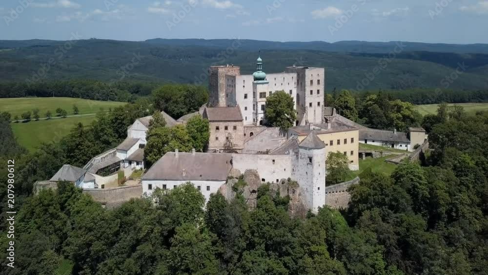 Aerial view of Buchlov royal castle, Moravia, Czech Republic Aerial view of Buchlov royal castle, Moravia, Czech Republic