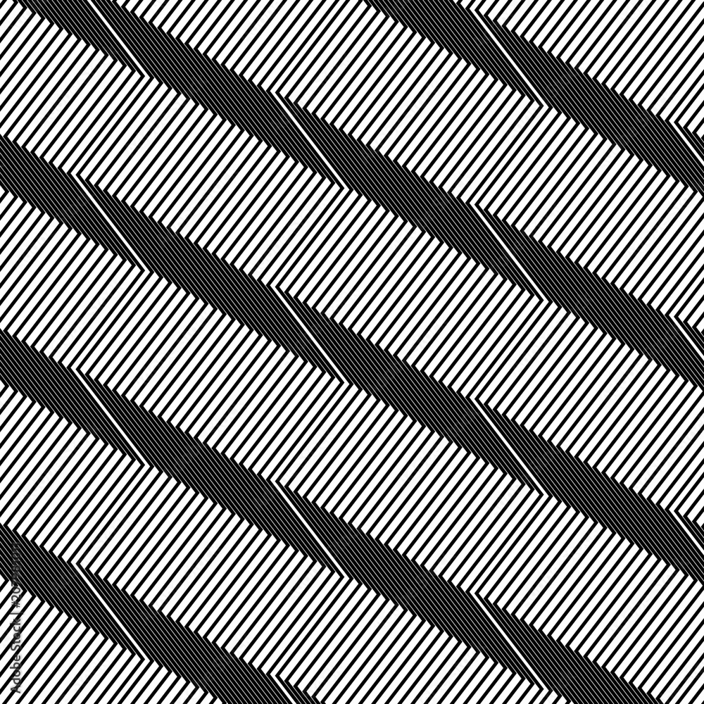 Obraz premium Abstract black and white striped background. Geometric pattern with visual distortion effect. Optical illusion. Op art.