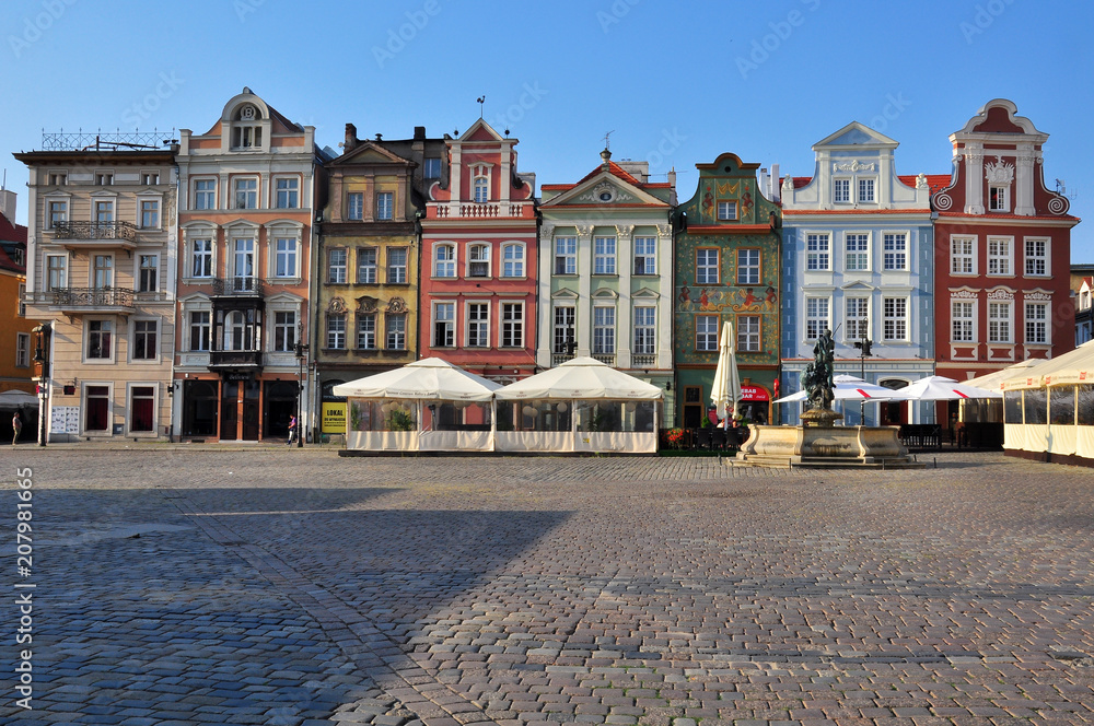 View of the market square of Poznan city