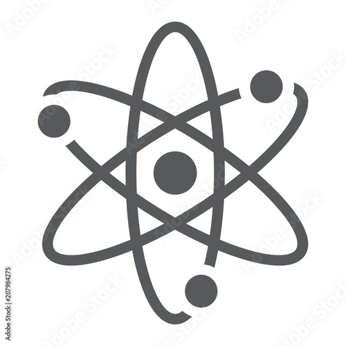 Atom glyph icon, school and education, physics sign vector graphics, a solid pattern on a white background, eps 10.