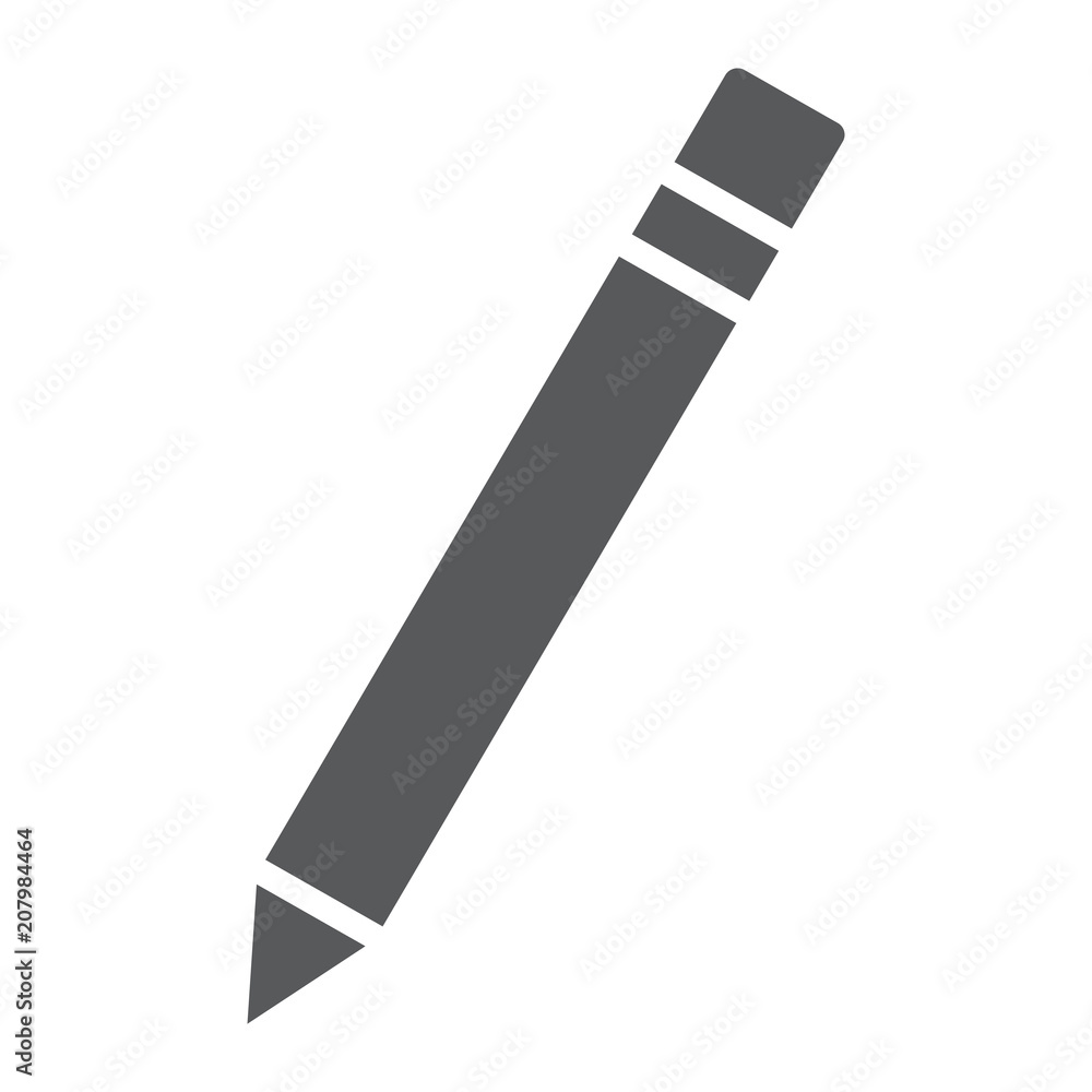 Pencil glyph icon, school and education, edit sign vector graphics, a solid pattern on a white background, eps 10. Pencil glyph icon, school and education, edit sign vector graphics, a solid pattern on a white background, eps 10.