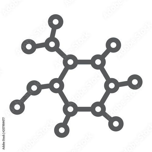 Molecule line icon, science and education, dna sign vector graphics, a linear pattern on a white background, eps 10.