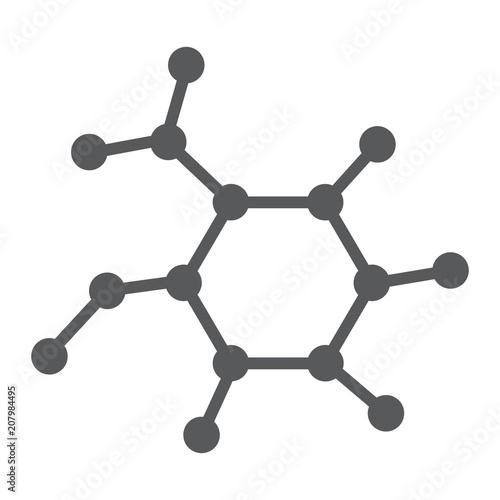 Molecule glyph icon, science and education, dna sign vector graphics, a solid pattern on a white background, eps 10.