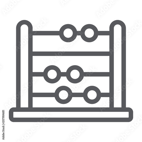 Abacus line icon, school and education, math sign vector graphics, a linear pattern on a white background, eps 10.