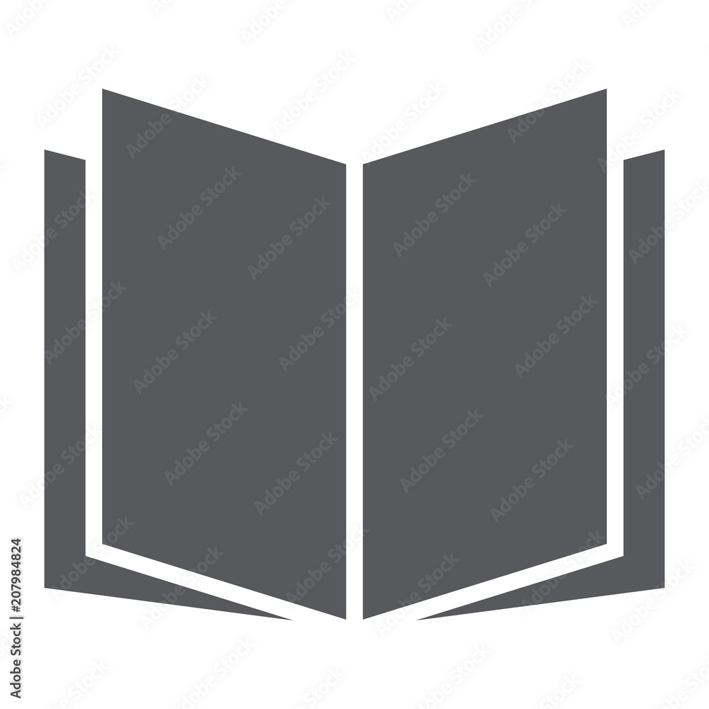 Open book glyph icon, school and education, knowledge sign vector graphics, a solid pattern on a white background, eps 10. Open book glyph icon, school and education, knowledge sign vector graphics, a solid pattern on a white background, eps 10.