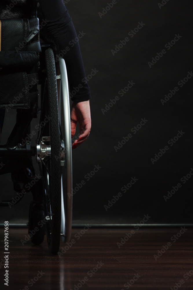 Fototapeta premium Disabled person sitting on wheelchair.