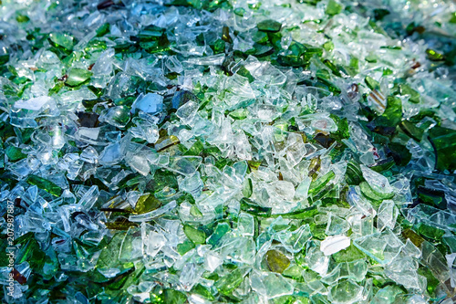 Canvas Print Shards of broken glass bottles