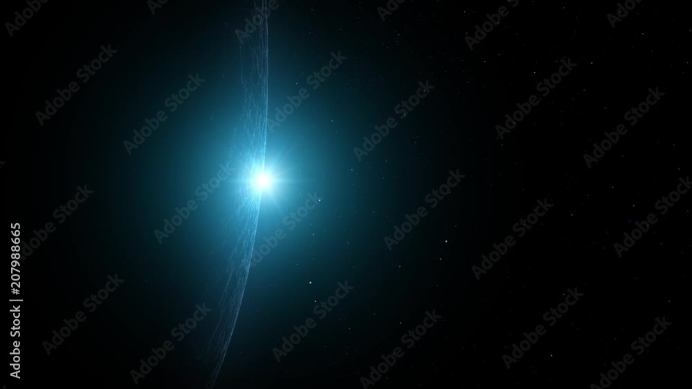 Artistic space with lens flare light over the futuristic planet. Copy space slow motion background. Artistic space with lens flare light over the futuristic planet. Copy space slow motion background.