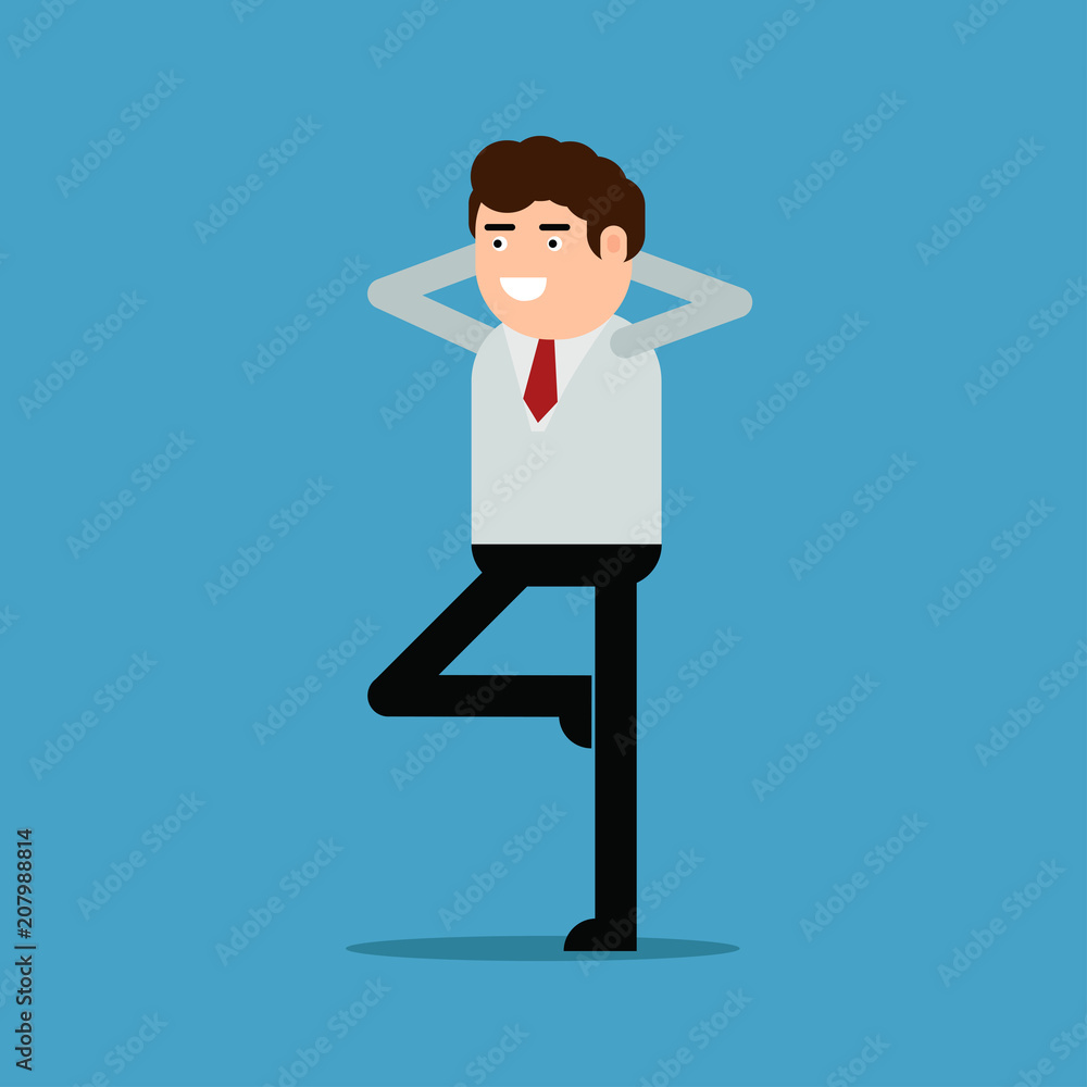 Happy businessman flat style Happy businessman flat style