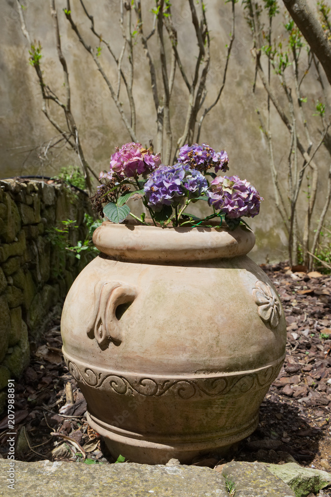 Blumen in einer antiken Vase