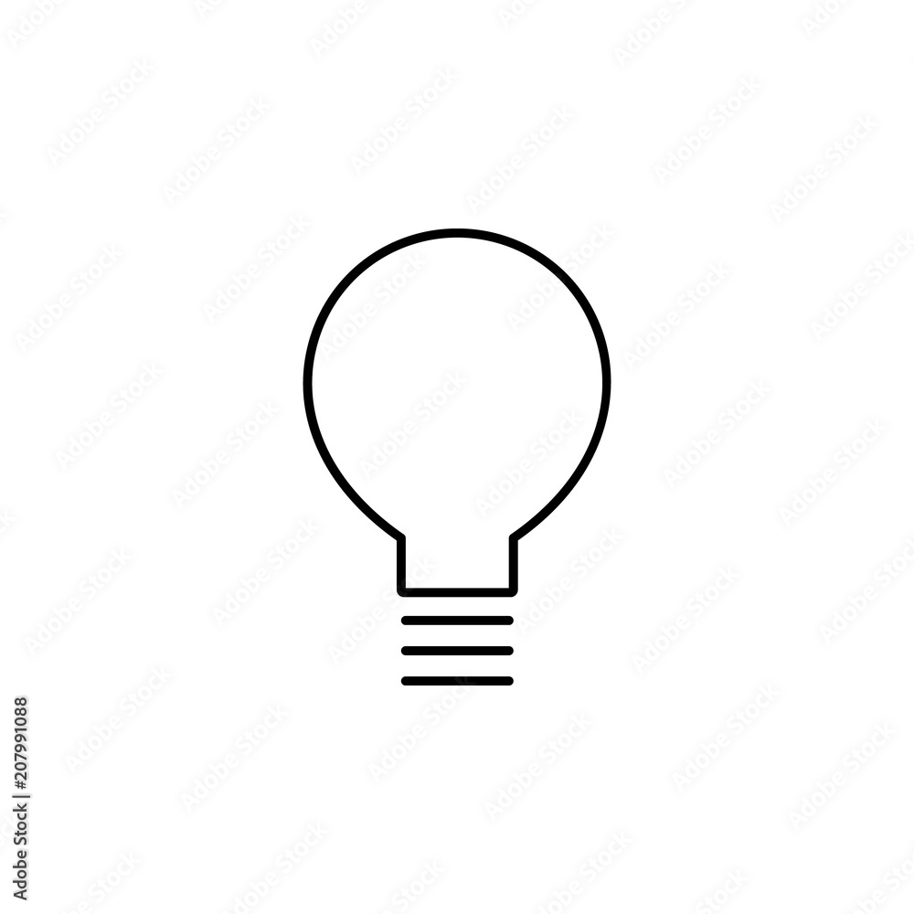 bulb outline icon. Element of simple education icon for mobile concept and web apps. Thin line bulb outline icon can be used for web and mobile bulb outline icon. Element of simple education icon for mobile concept and web apps. Thin line bulb outline icon can be used for web and mobile