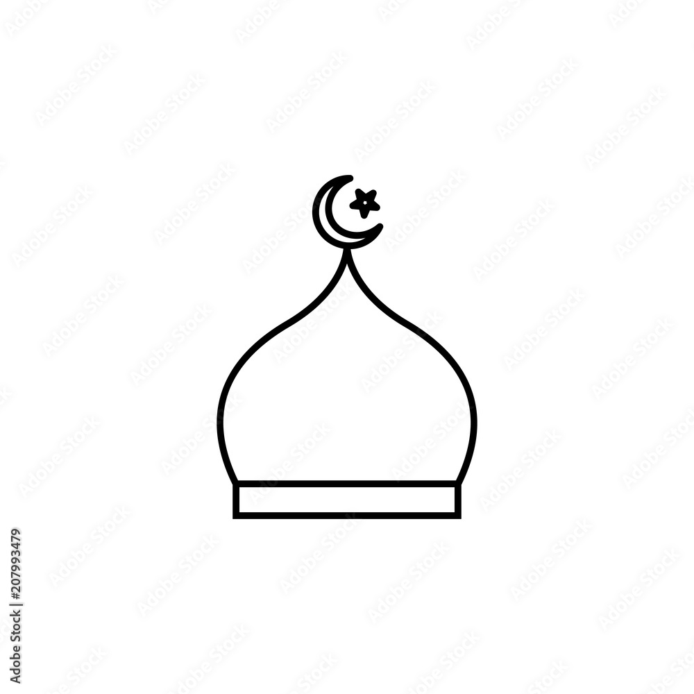 mosque dome outline icon. Element of religion sign for mobile concept and web apps. Thin line mosque dome outline icon can be used for web and mobile mosque dome outline icon. Element of religion sign for mobile concept and web apps. Thin line mosque dome outline icon can be used for web and mobile