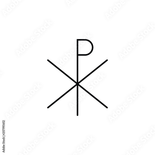 Chi rho outline icon. Element of religion sign for mobile concept and web apps. Thin line Chi rho outline icon can be used for web and mobile