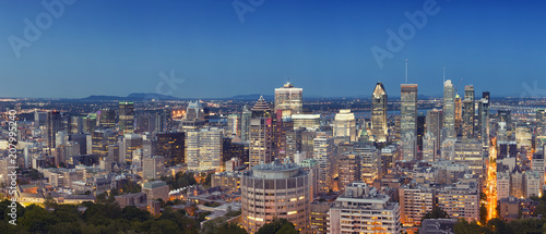 Montreal's skyline, the view from Mont Royal, Quebec, Canada. 