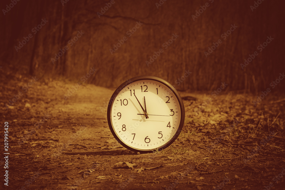 custom made wallpaper toronto digitalSpring Time Change. Summer back concept. Vintage alarm Clock outdoors