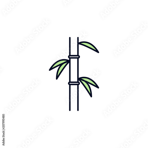 bamboo outline icon. Element of colored spa icon for mobile concept and web apps. Thin line bamboo outline icon can be used for web and mobile