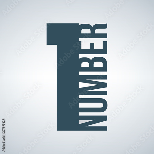 Blue number one logo templa...