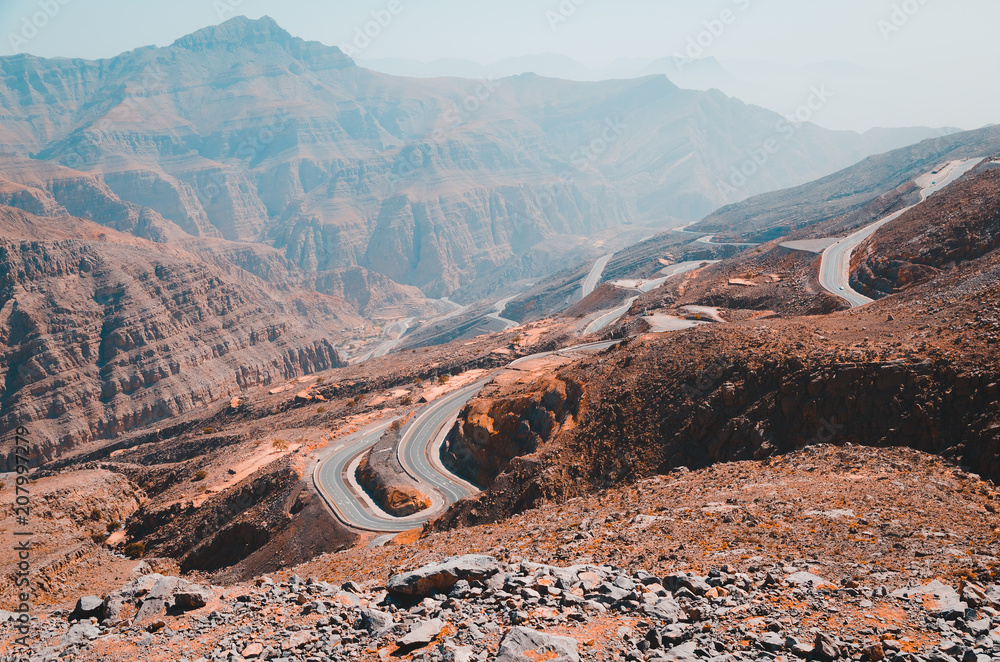 Jebel Jais in Ras Al Khaimah the tallest mountain in the UAE Stock ...