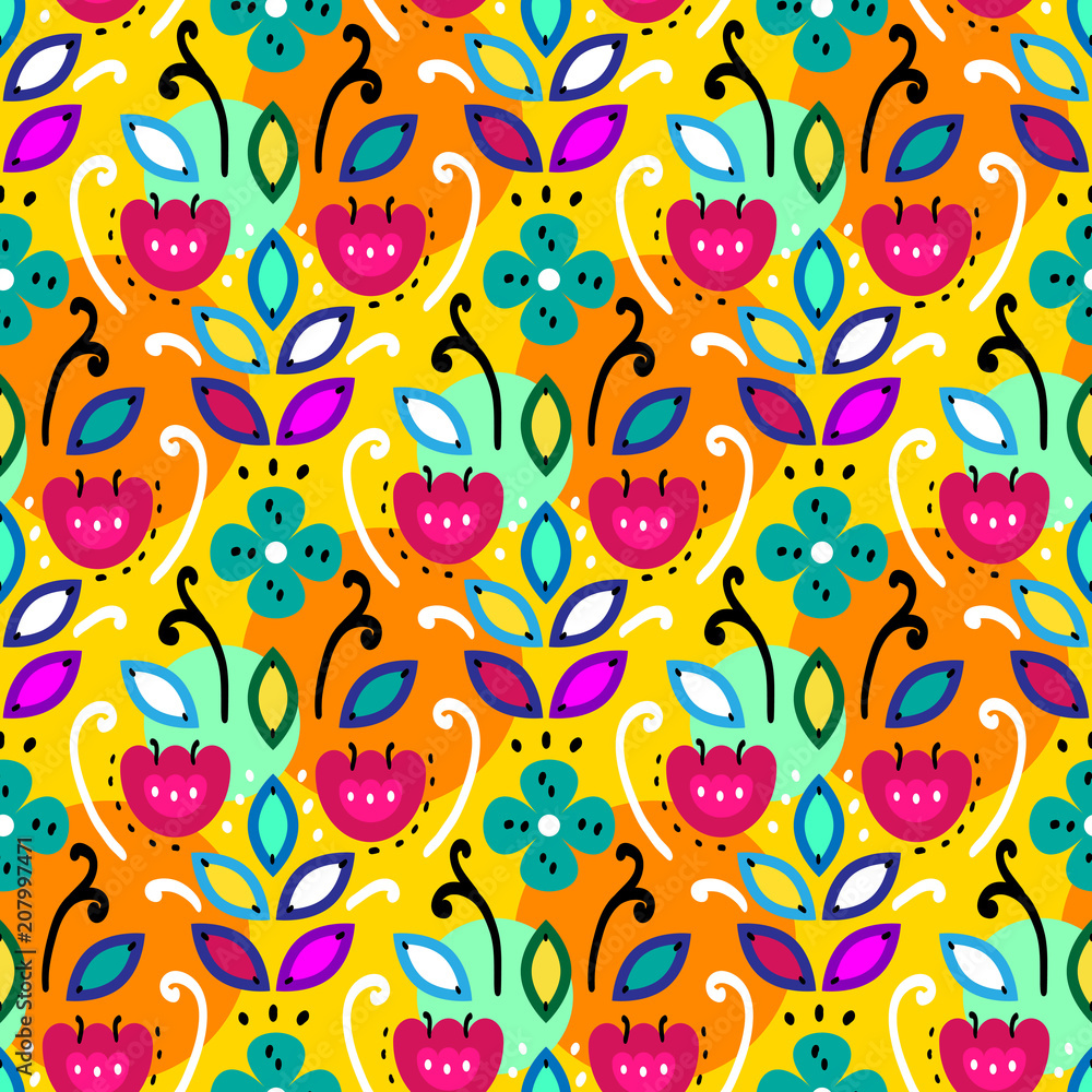 Mexican folk seamless pattern Mexican folk seamless pattern