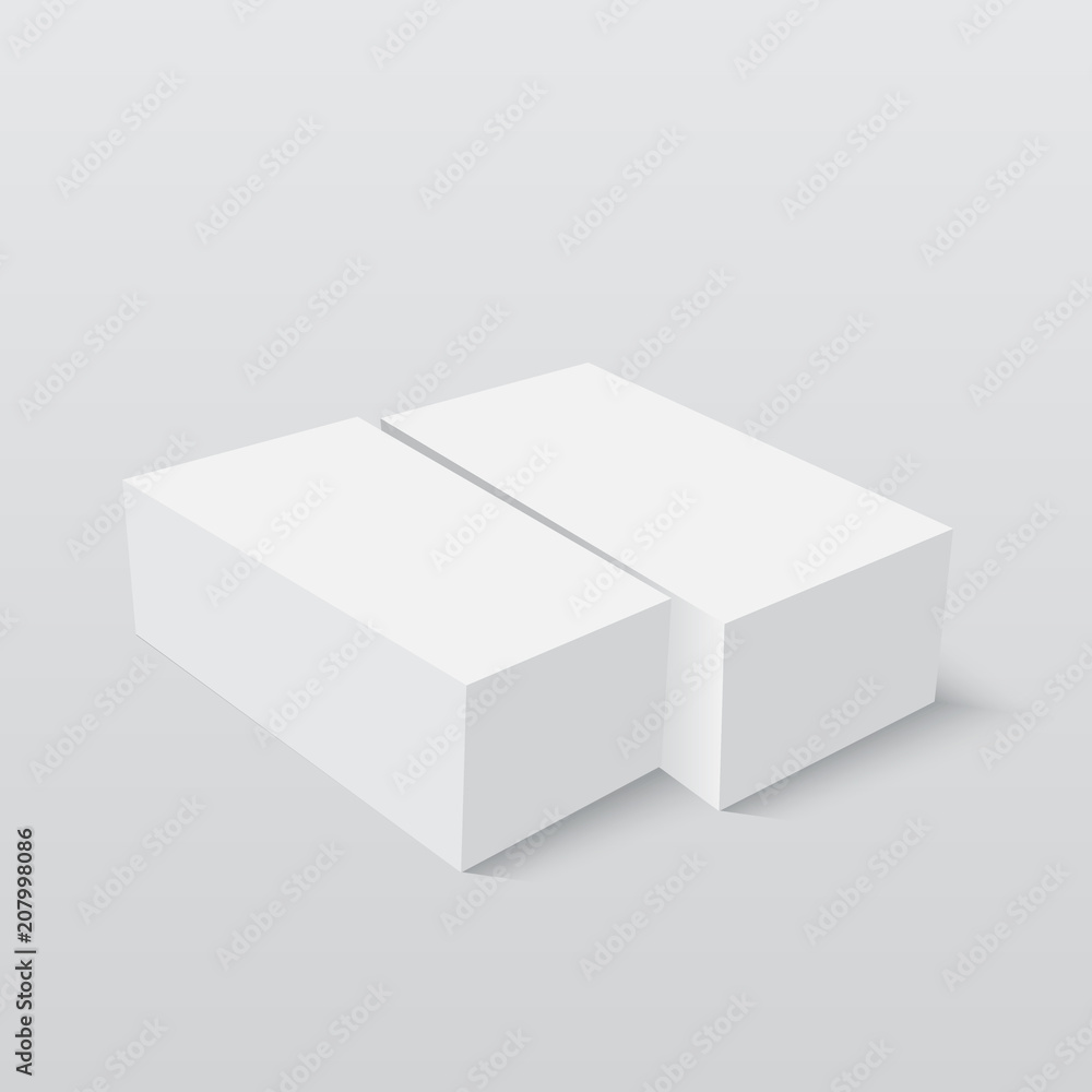 Blank paper or cardboard box template. Vector illustration Blank paper or cardboard box template. Vector illustration