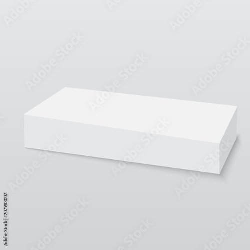 Blank paper or cardboard box template. Vector illustration