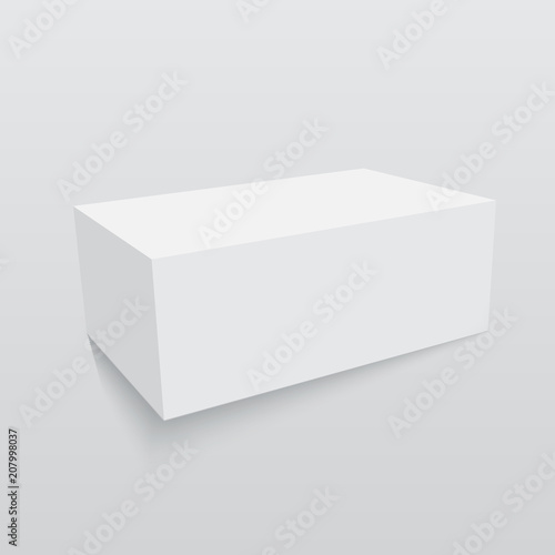 Blank paper or cardboard box template. Vector illustration