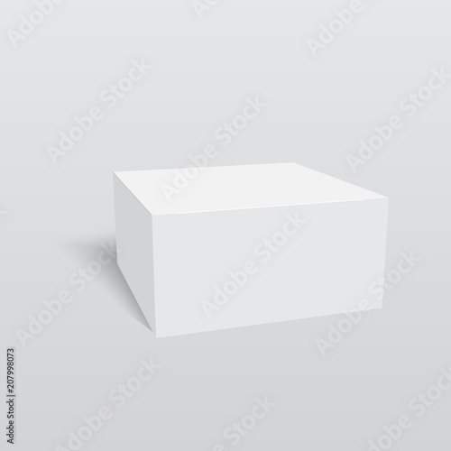 Blank paper or cardboard box template. Vector illustration