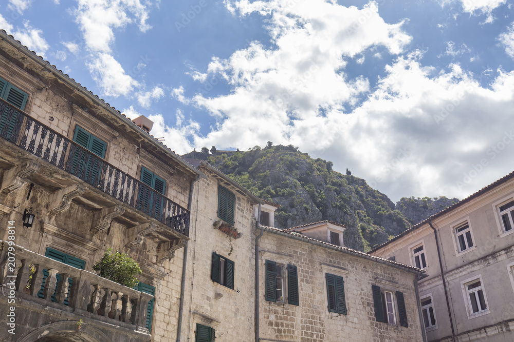 Architecture in the old city of Kotor, Montenegro.