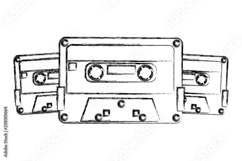 cassettes music retro style vector illustration design