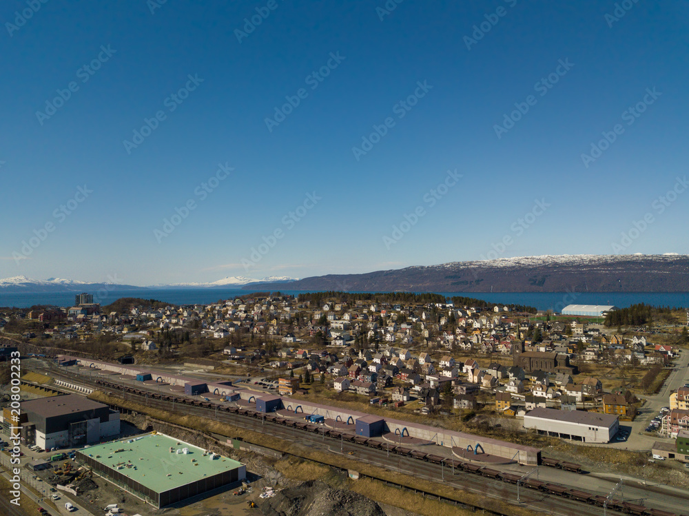 The city of Narvik in Norway from above The city of Narvik in Norway from above