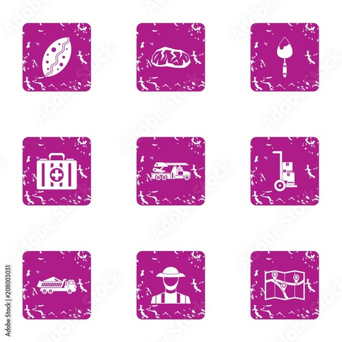 Exact direction icons set. Grunge set of 9 exact direction vector icons for web isolated on white background