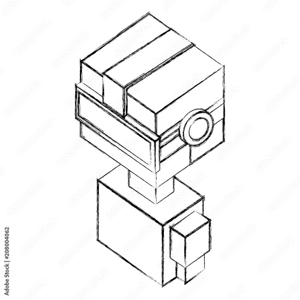boy portrait with vr headset isometric vector illustration boy portrait with vr headset isometric vector illustration
