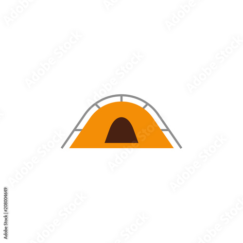 tent colored illustration. Element of camping icon for mobile concept and web apps. Flat design tent colored illustration can be used for web and mobile. Premium icon © Gunay